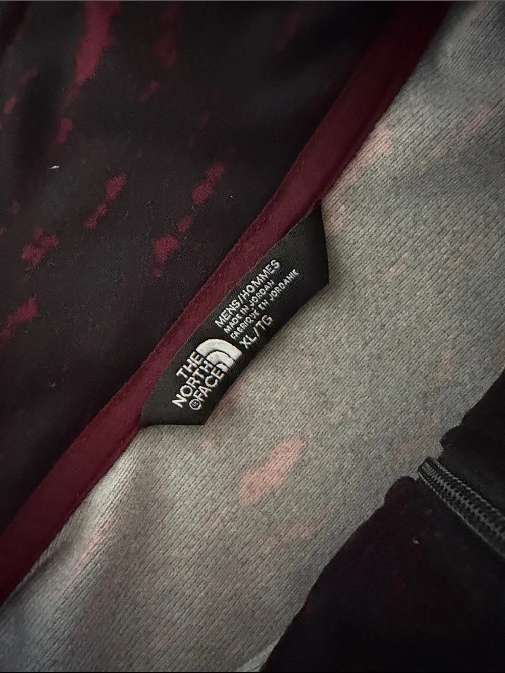 The North Face Black with Maroon Speckle Half-Zip Pullover